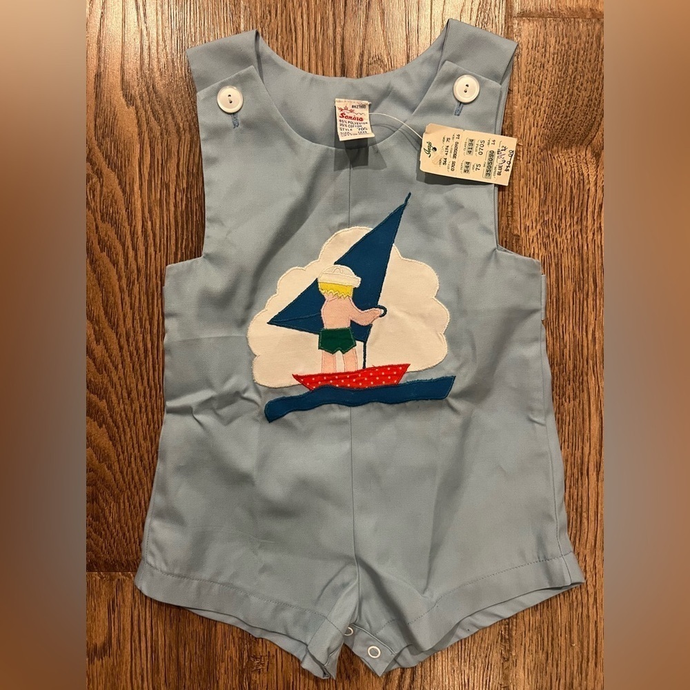 NWT Samara Vintage Baby Boy Sailor Romper 12M